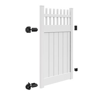 Barrette Outdoor Living Carson 4 ft. x 6 ft. White Vinyl Open Picket Fence Gate 73040130