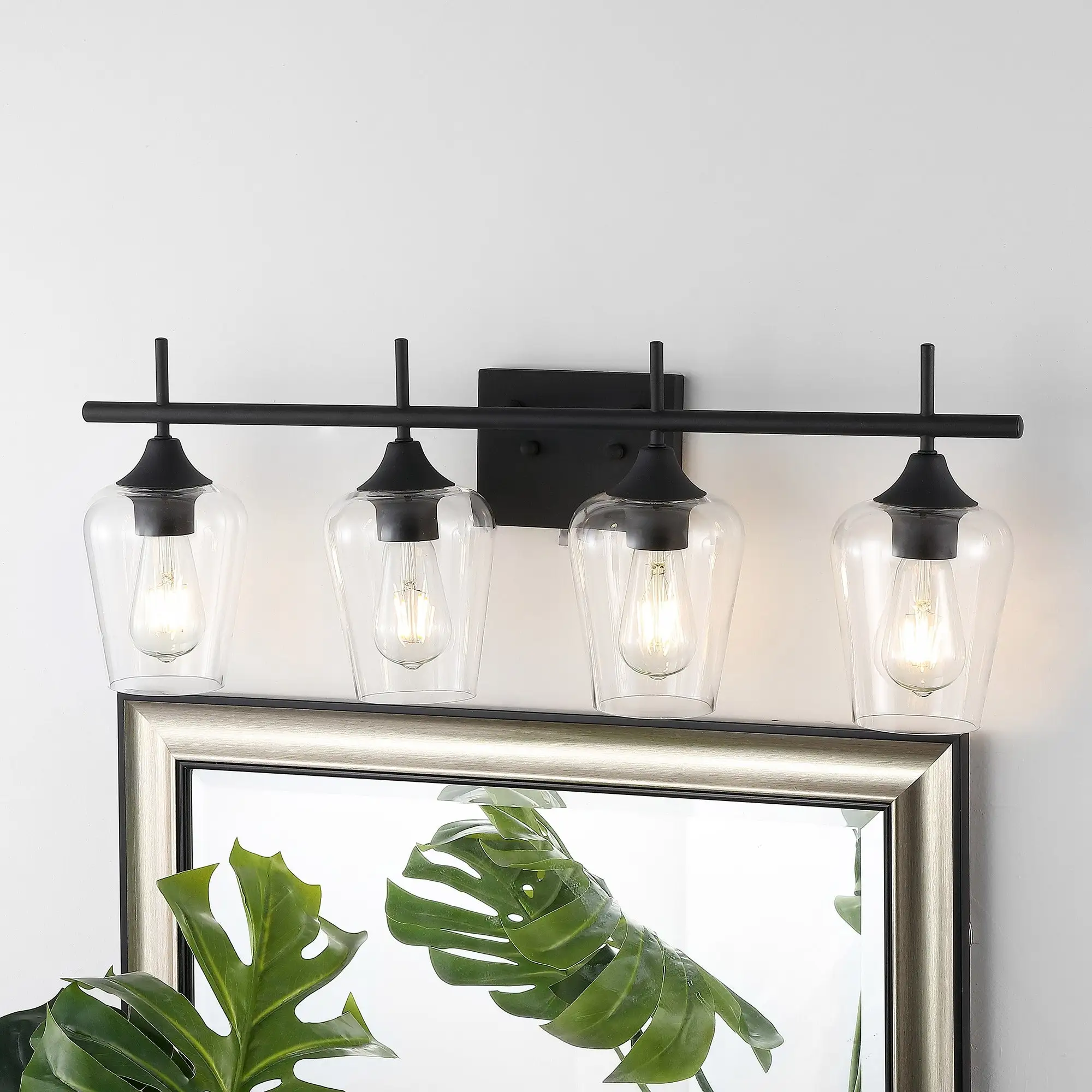 GetLedel 4-light Vanity Light Sconce With Clear Glass Shades