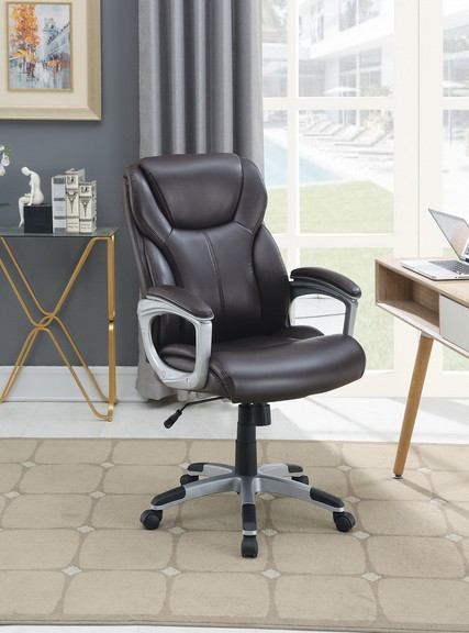 Adjustable Height Office Chair with PU Leather  Br...