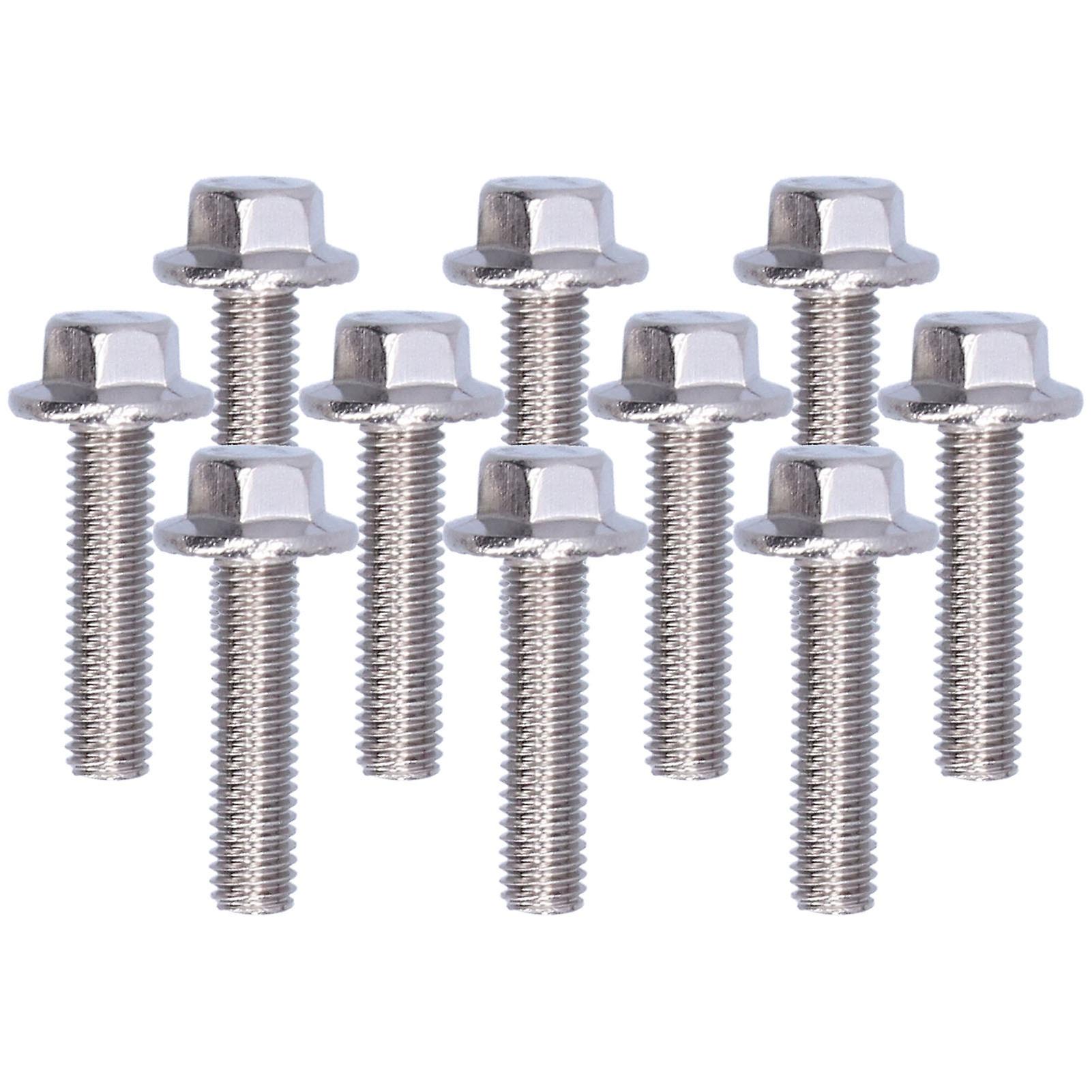 10pcs Flanged Hex Head Bolts Stainless Steel 304 Screws Accessory M5 10/12/16/20/25/30/35/40mmm5x20