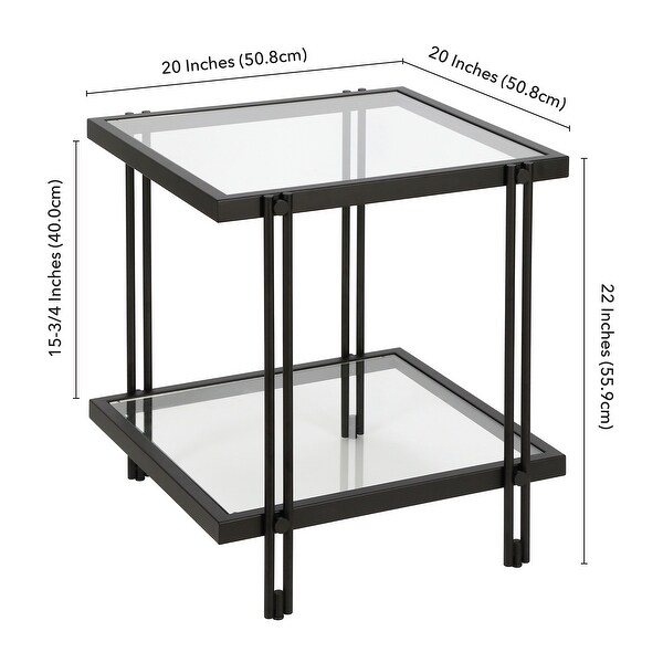 Inez Modern Metal and Glass Side Table