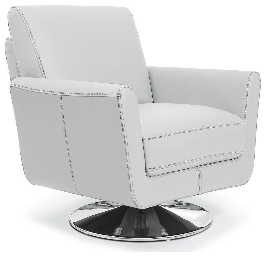 COLLECTION ALLEGRO Full Grain leather swivel chair with chrome base White   Contemporary   Armchairs And Accent Chairs   by BisonOffice  Houzz