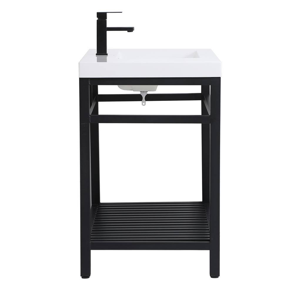 Timeless Home 36 in. W x 22 in. D x 34 in. H Single Bathroom Vanity in Black with White Resin Top and White Basin TH28036Black