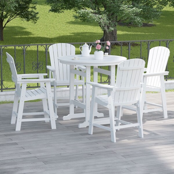 2piece Set Patio Bar with Armchair Set，White