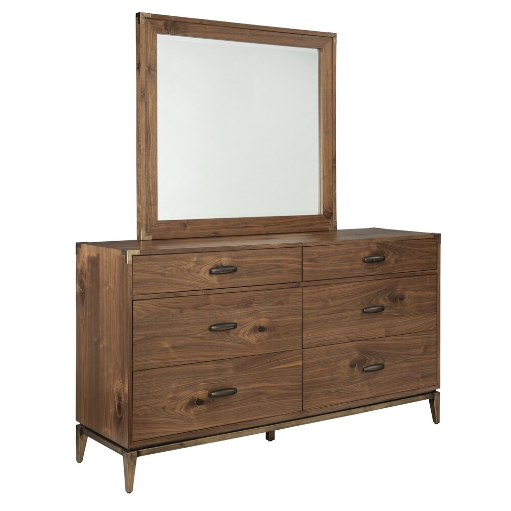 Adler Natural Walnut 6 Drawer Dresser