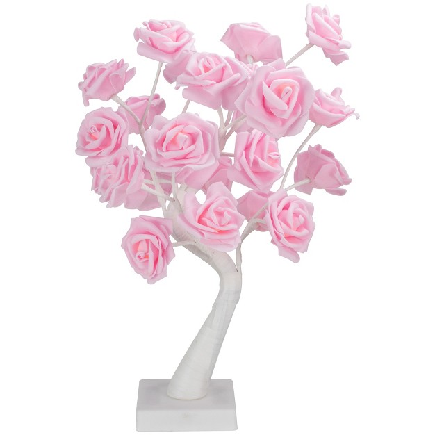 Led Lighted Pink Rose Flower Tabletop Tree