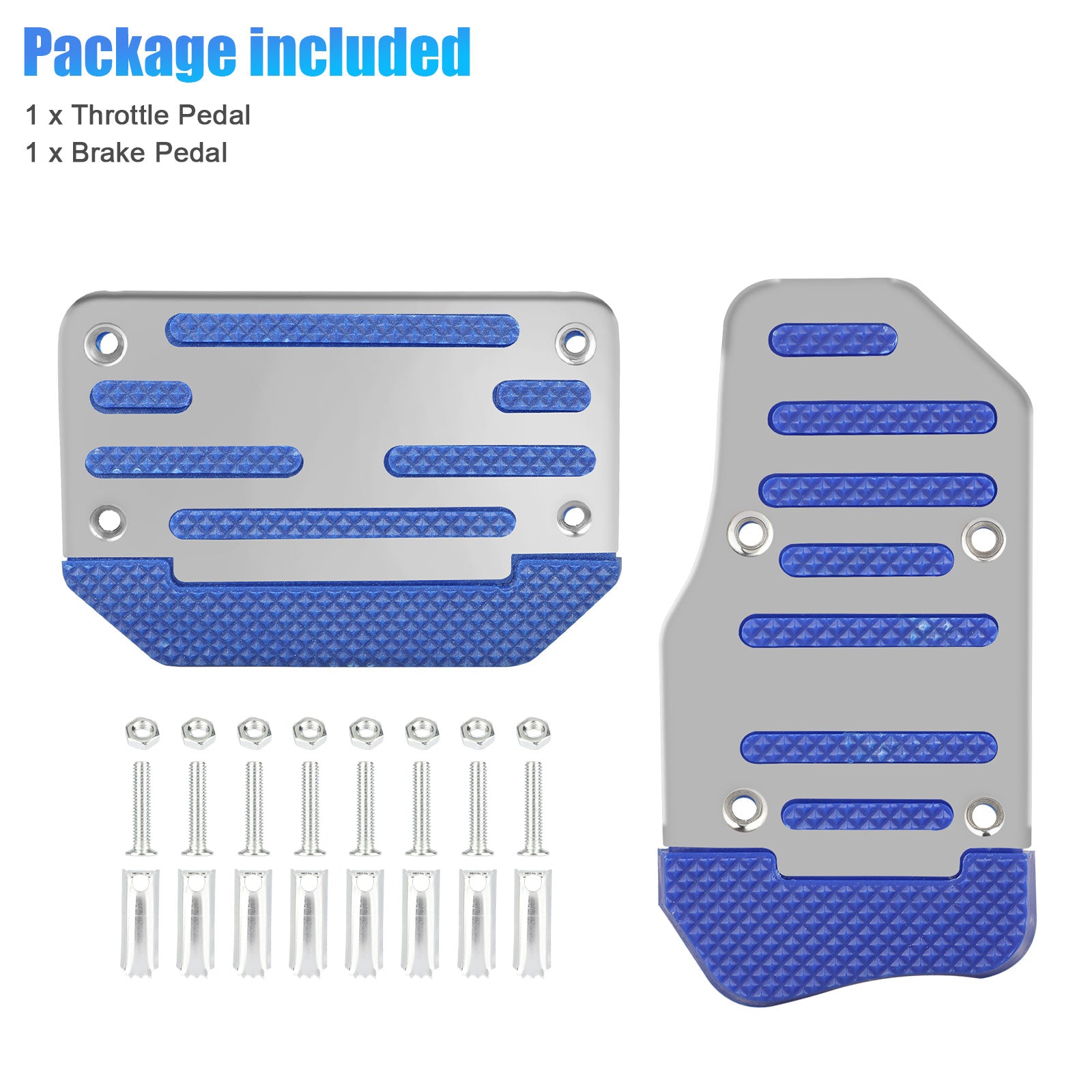 TSV 2pcs Car Gas Brake Pedal Pad Cover， Car Clutch Pads Throttle Brake Pedal， Non-Slip Pedal Pad Footrest Protector， Blue