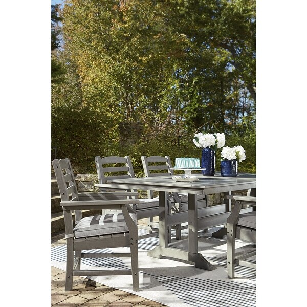 Signature Design by Ashley Visola Gray Rectangular Outdoor Poly All Weather Dining Table Only