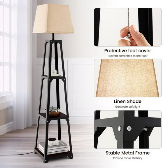 Costway 45812679 Trapezoidal Designed Floor Lamp w...