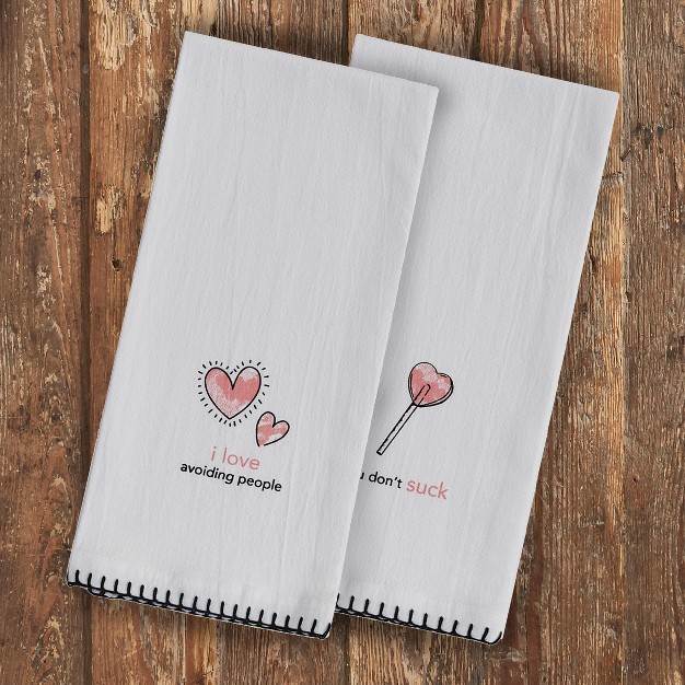 Split P I Love Avoiding People Dishtowel Bundle Of 2