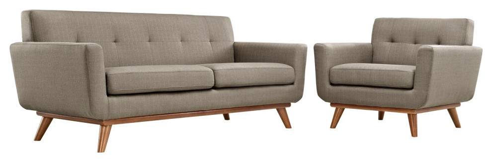 Giselle Granite Armchair and Loveseat Set of 2   Midcentury   Living Room Furniture Sets   by Virgil Stanis Design  Houzz