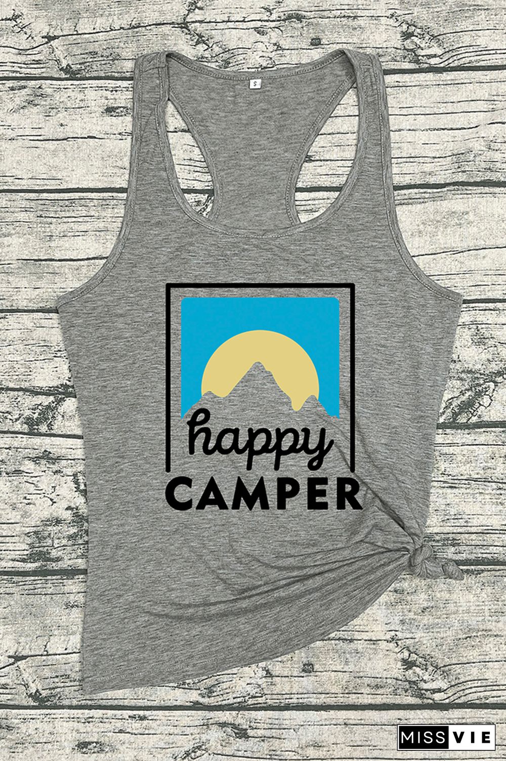 Happy Camper Printed Sleeveless Tank Top Wholesale