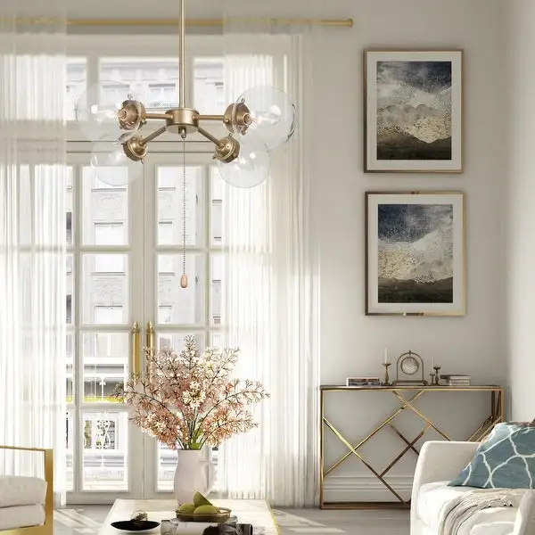 Velus Modern Gold 4-light Orb Glass Chandelier Ceiling Pendant for Dining Room - D19.7