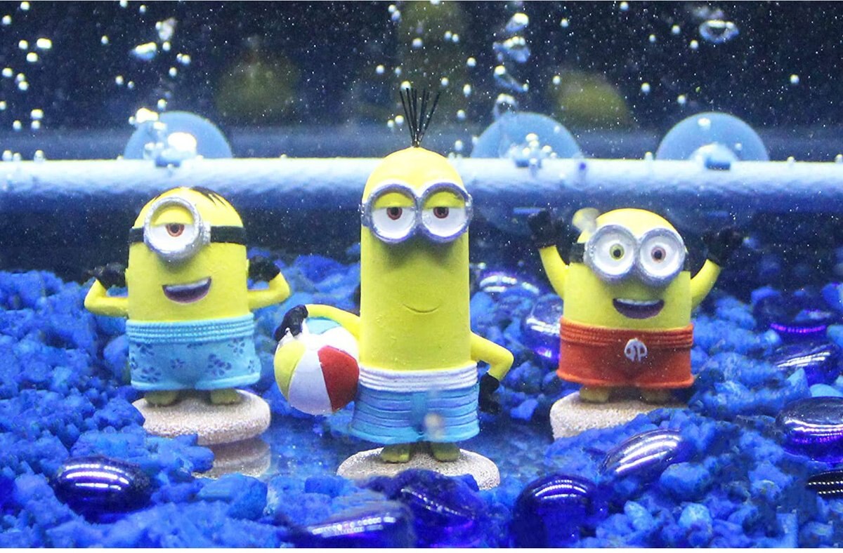 Penn-Plax Minions Mini Resin Bundle Aquarium Decoration Set， 3-pack