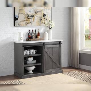 Acme Furniture Gauri Marble Top  Gray Oak Finish Kitchen Islands AC00308