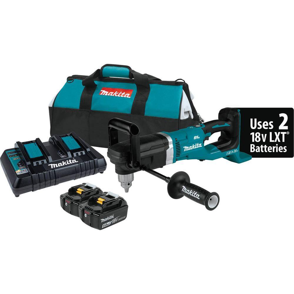 Makita 18V X2 (36V) 5.0 Ah LXT Lithium-Ion Brushless Cordless 12 in. Right Angle Drill Kit XAD03PT