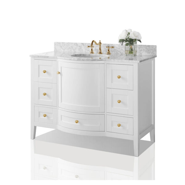 Lauren White 48-Inch Vanity Console with Mirror