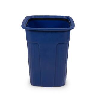 Toter Slimline 25 Gal. Blue Square Trash Can SSC25-00BLU