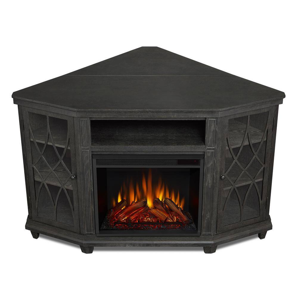 Real Flame Lynette 56 in. Corner Electric Fireplace in Gray 1750E-GRY