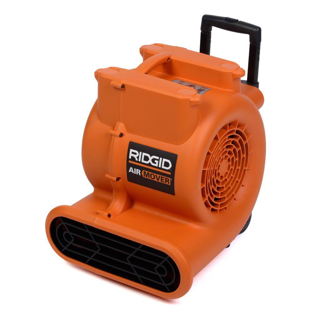 RIDGID 1625 CFM 3-Speed Portable Blower Fan Air Mover with Collapsible Handle and Rear Wheels for Water Damage Restoration AM2560