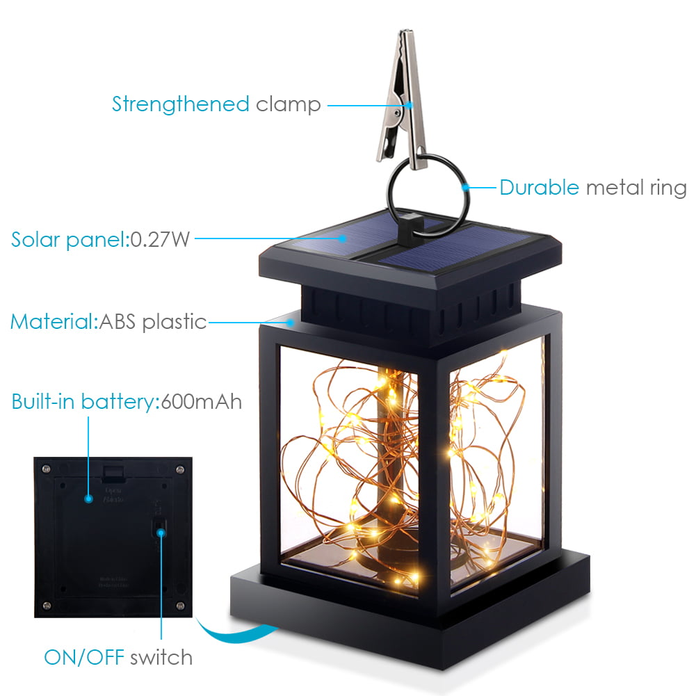 Topchances Metal Solar Outdoor Hanging Lantern