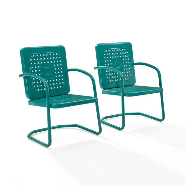 Crosley Bates Turquoise Chair (Set of 2)