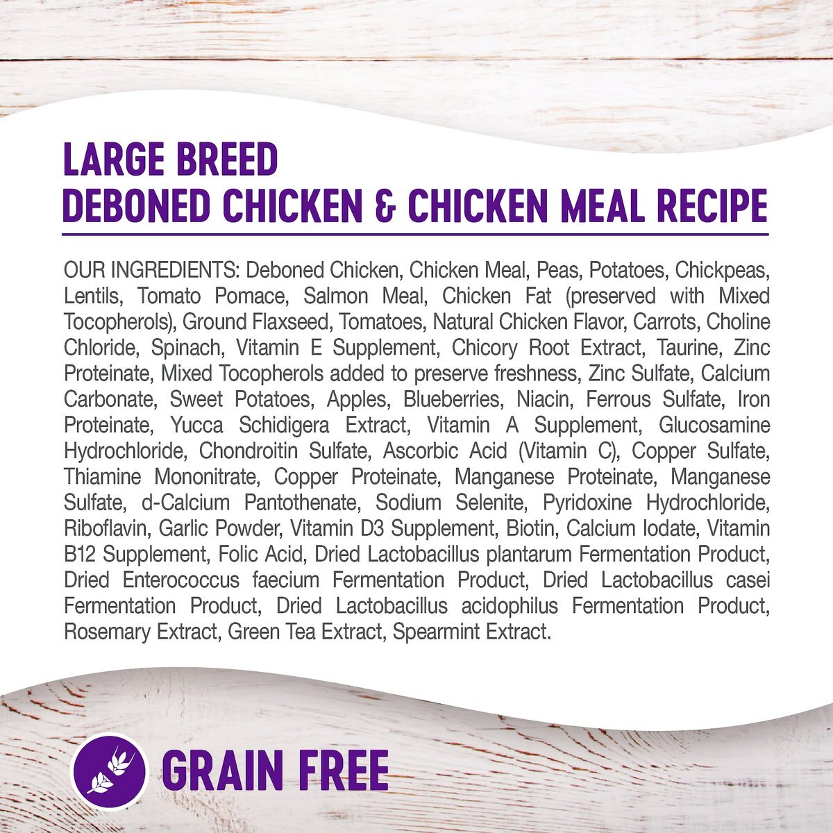 Wellness Grain-Free Complete Health Large Breed Adult Deboned Chicken and Chicken Meal Recipe Dry Dog Food