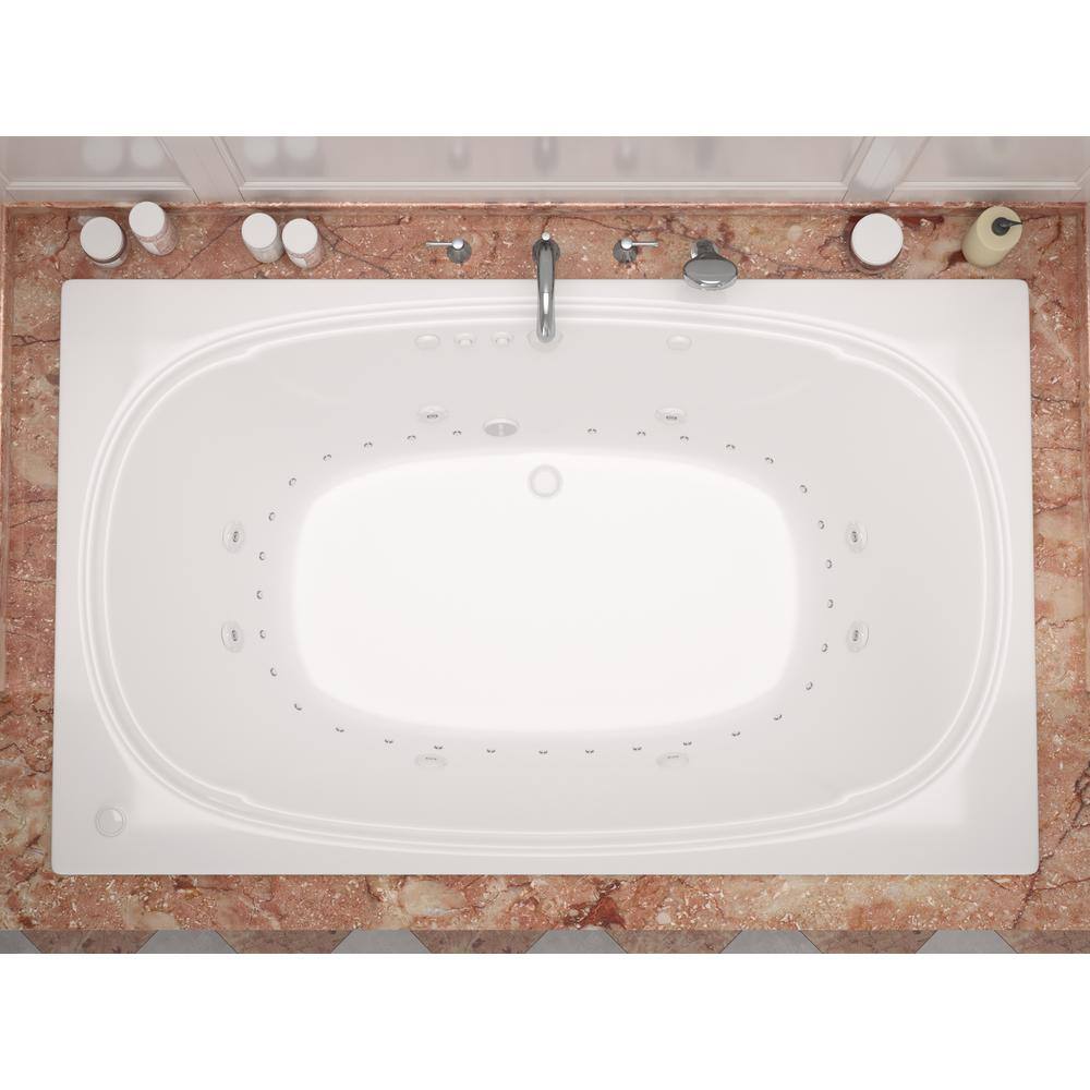 Universal Tubs Peridot 6.5 ft. Rectangular Drop-in Whirlpool and Air Bath Tub in White HD4878CDR