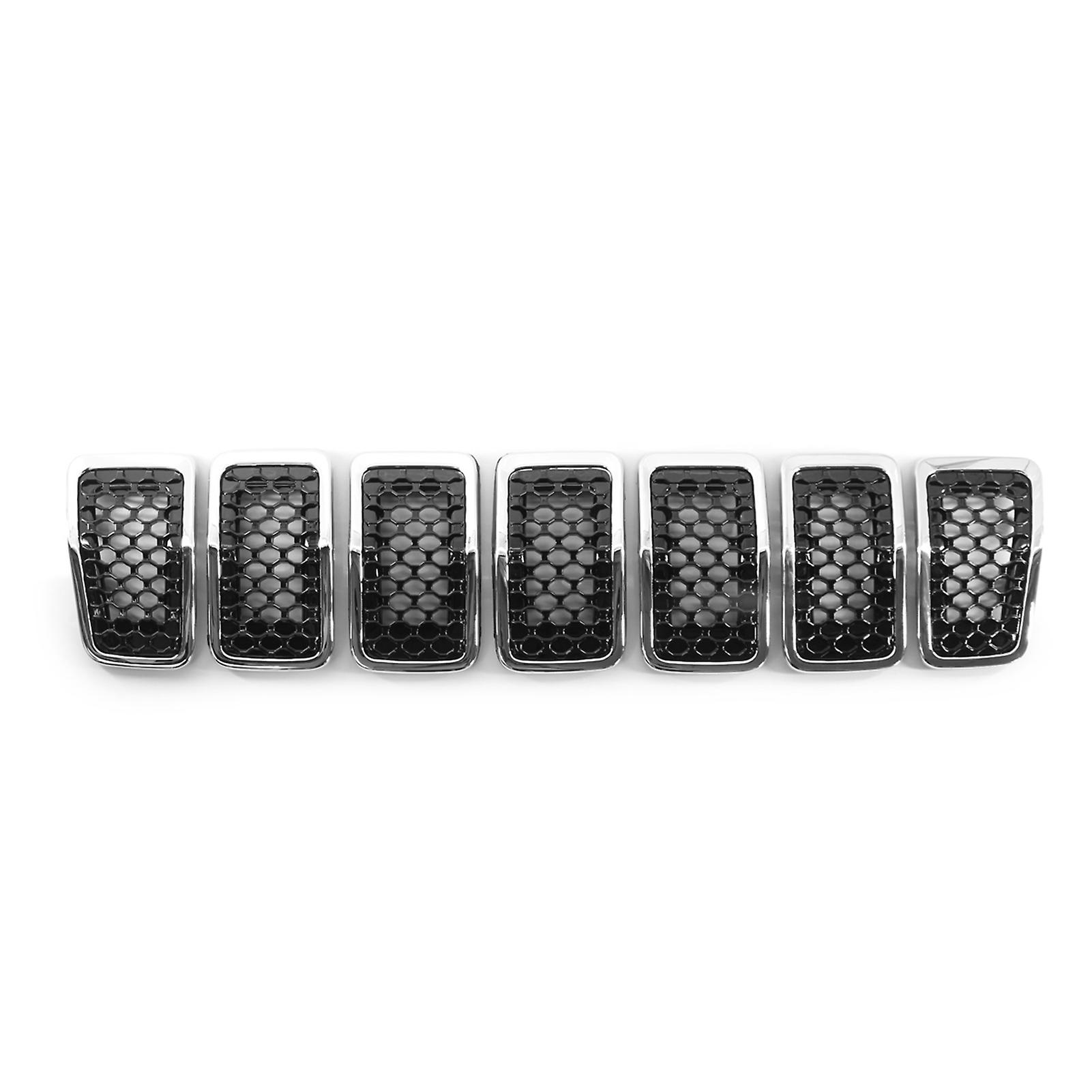Multicolor Upgrated Grill Inserts Front Grille Inserts Electroplating Black Honeycomb Mesh Cover Accessories Replacement For Jeep Cherokee 2019 2020 2