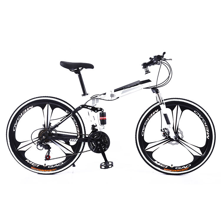 Factory Supply 26 Inch 21/24/27 Speed Double Disc Brake Portable Folding Mountain Bike Bicycle