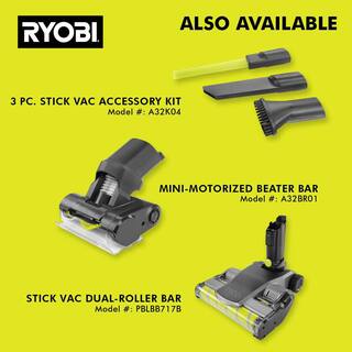 RYOBI ONE+ HP 18V Brushless Cordless Pet Stick Vac with Kit with Dual-Roller 4.0 Ah HIGH PERFORMANCE Battery and Charger PBLSV717K