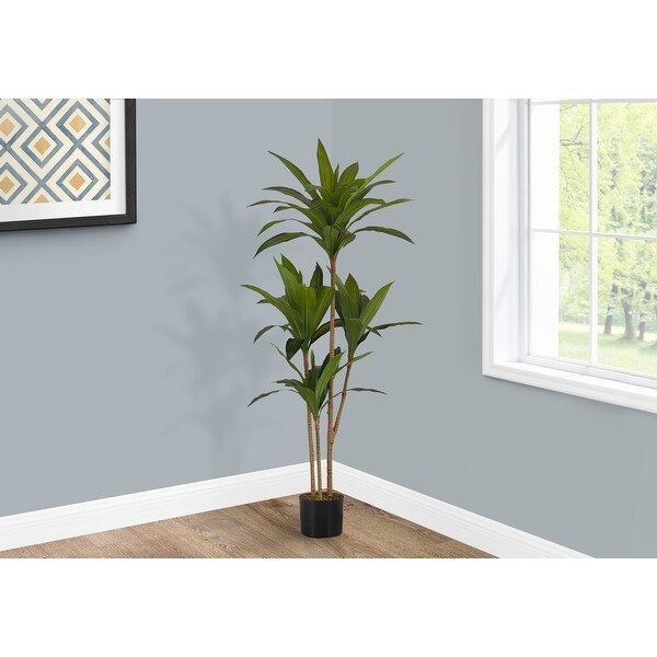 Artificial Plant，51 Tall，Dracaena Tree，Indoor，Faux，Fake，Floor，Greenery，Potted，Real Touch，Decorative，Green Leaves