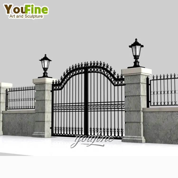 Custom Good Quality House Main Wrought Iron Gate Design