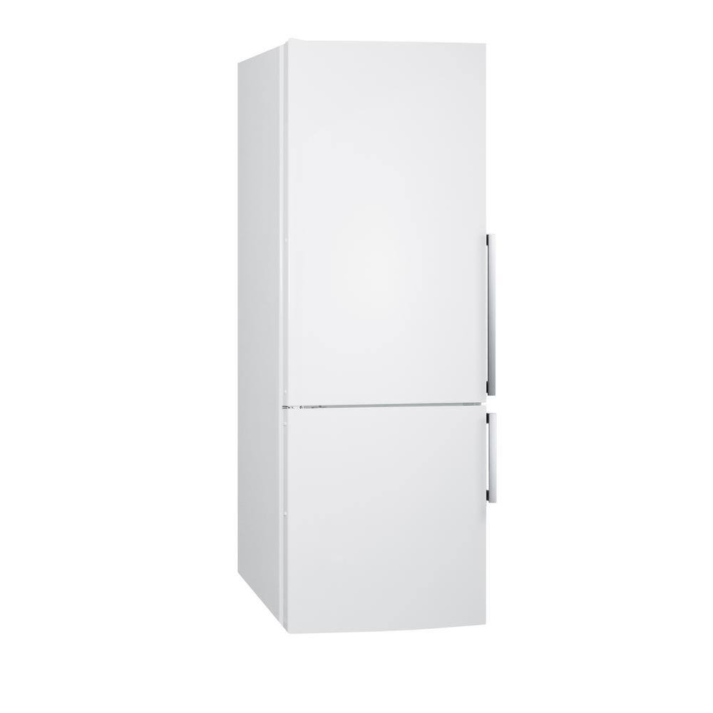 Summit Appliance 27 in. W 16.8 cu. ft. Bottom Freezer Refrigerator in White Counter Depth FFBF281WLHDE