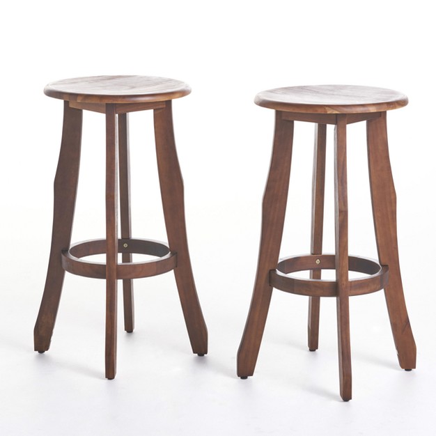 Pike Set Of 2 Acacia Barstool Christopher Knight Home