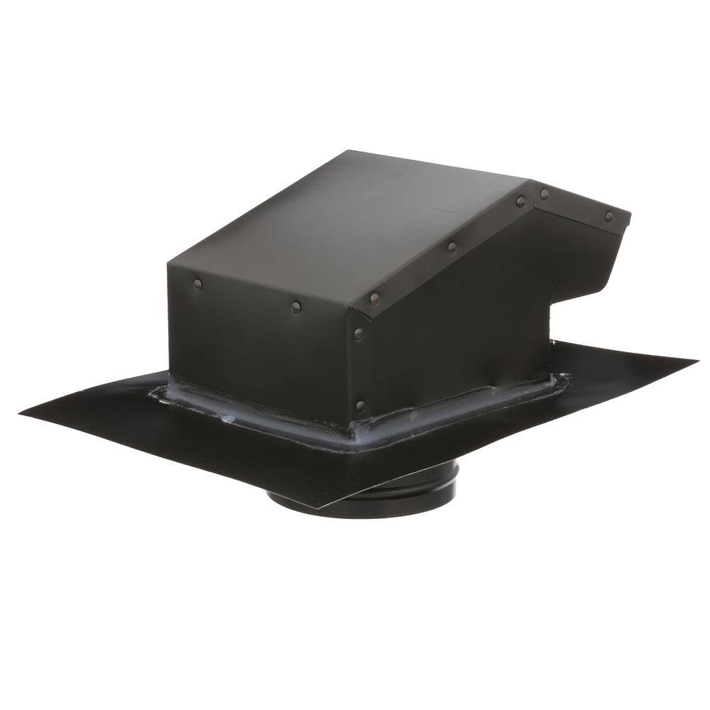 Master Flow 6 in. Goose Neck Vent Roof Cap in Black GNV6BL