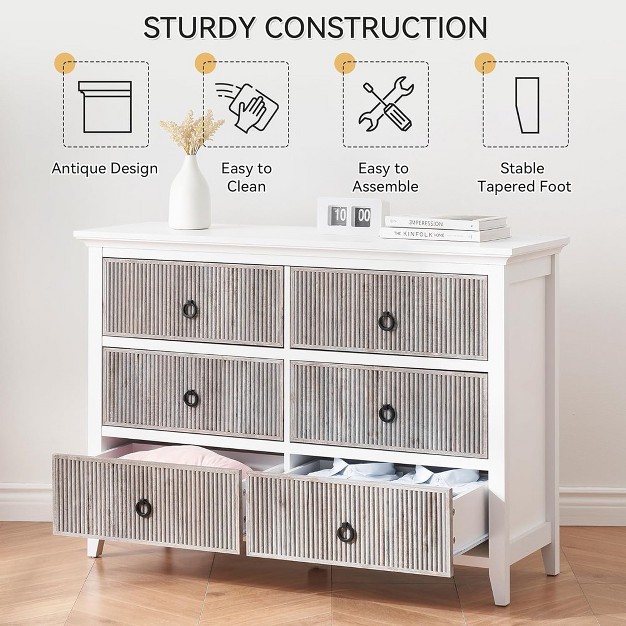 Trinity Trinity Dresser For Bedroom With 5 Drawers Wide Chest Of Drawers Long Wooden Dresser For Bedroom Living Room Hallway Nursery