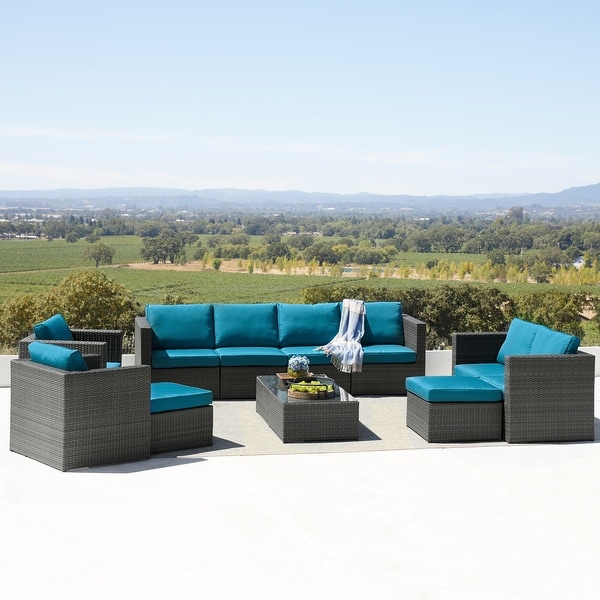 Corvus Trey 12piece Sectional Wicker Patio Sofa Set