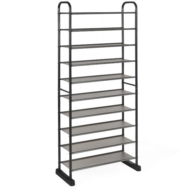 Costway 10 tier Shoe Rack Space saving Shoe Organizer W metal Frame Shoe Tower