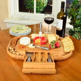 Malvern Deluxe Bamboo Cheese Board Set with 4 Tools CB39