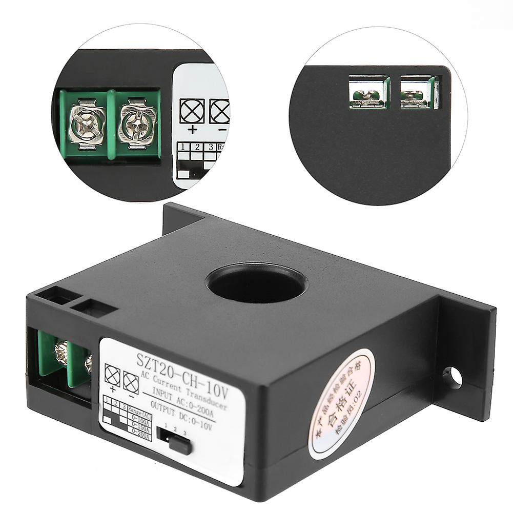 Ac Current Transmitter Transducer Overload Protector Ac 0-200a Output Dc 0-10v Szt20-ch-10v