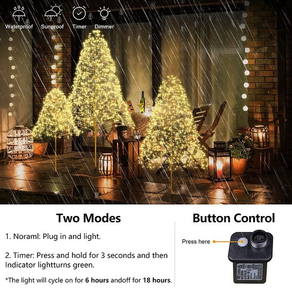 3Piece Charming Christmas Light Tree 4FT and 5FT and 6FT，Lighted Christmas Tree，Artificial Xmas Tree for Decoration