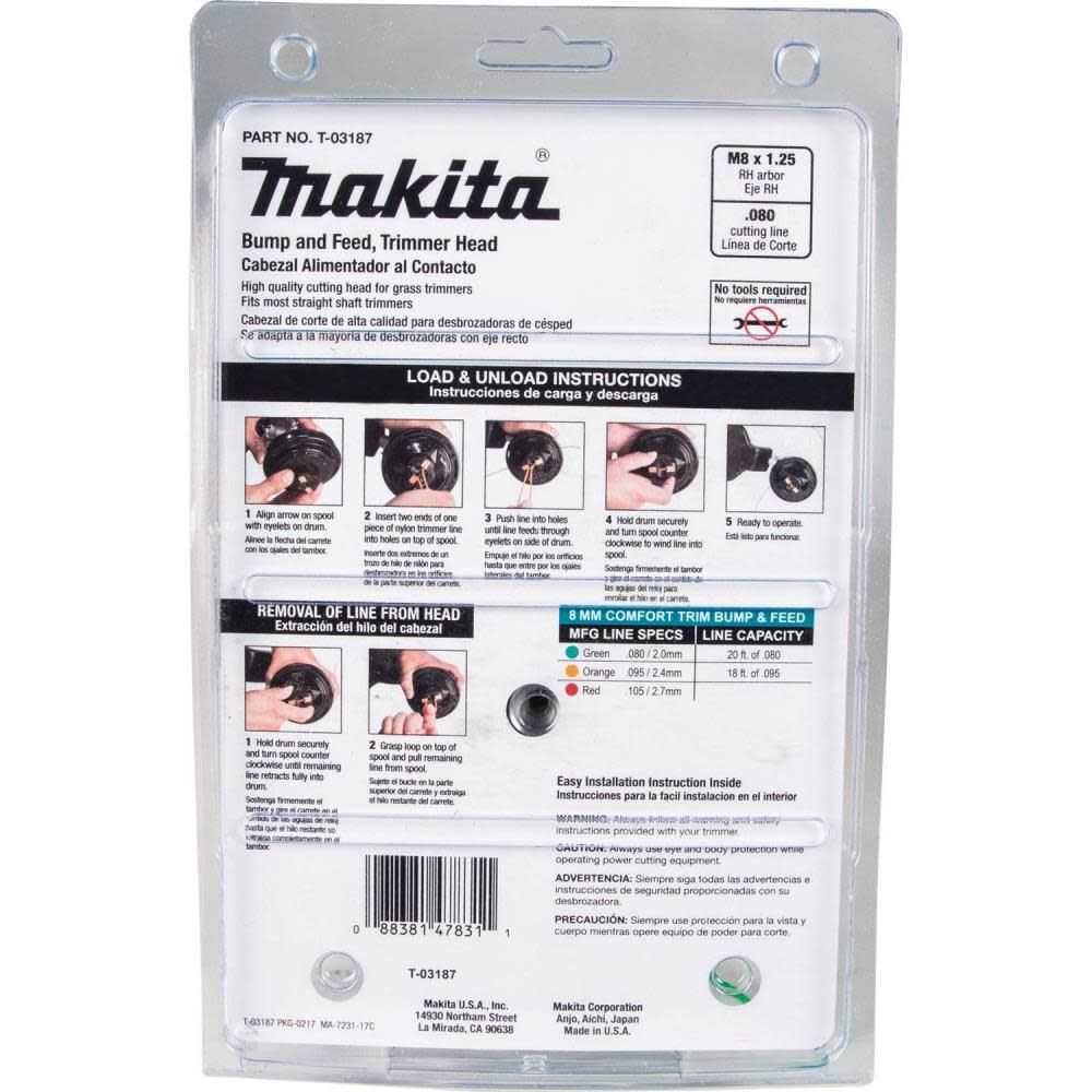 Makita Trimmer Head Bump and Feed RH T-03187 from Makita