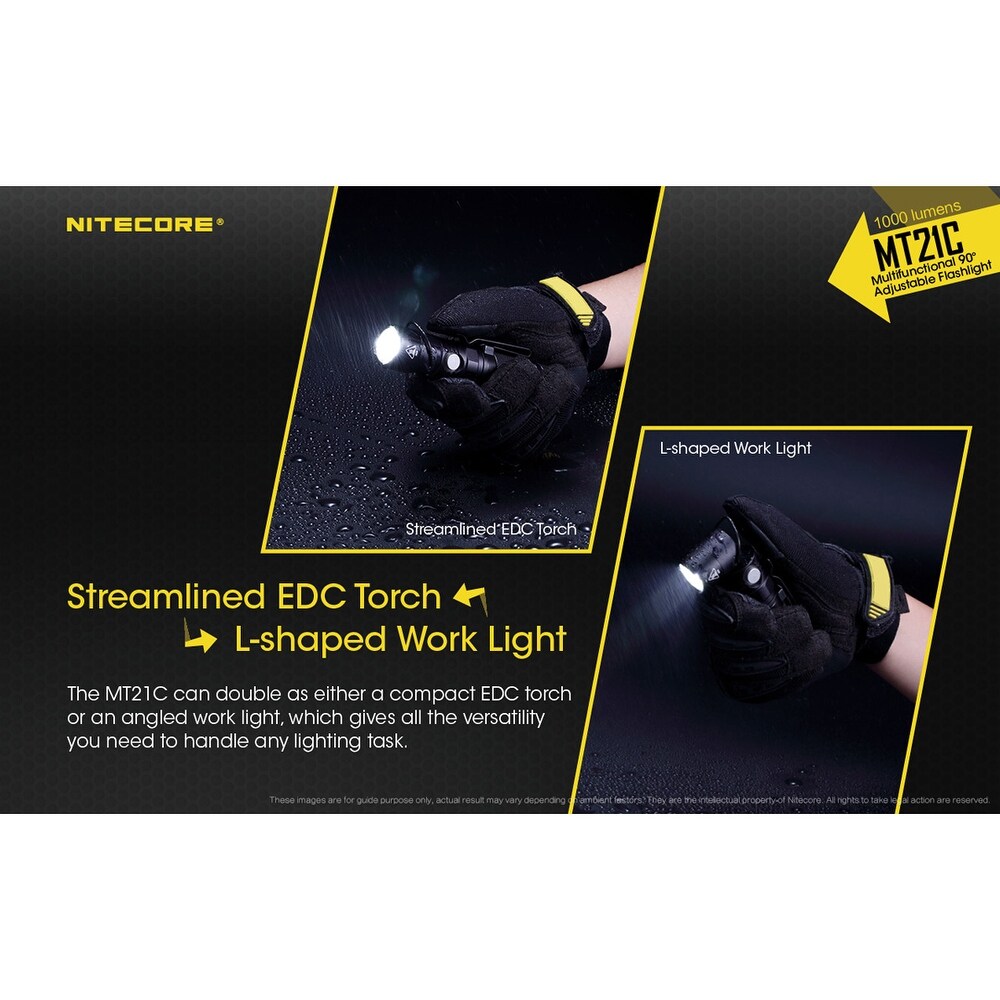 NITECORE 1000 Lumen Multifunctional 90 Degree Adjustable Flashlight