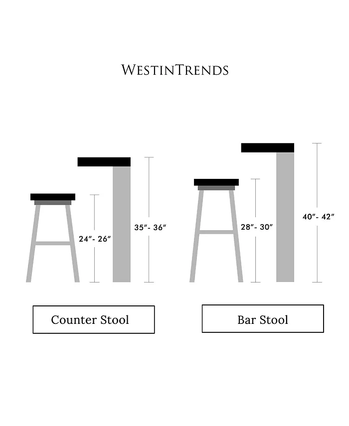 WestinTrends 29 Saddle Seat Solid Wood Kitchen Bar Stool Chair (Set of 2)