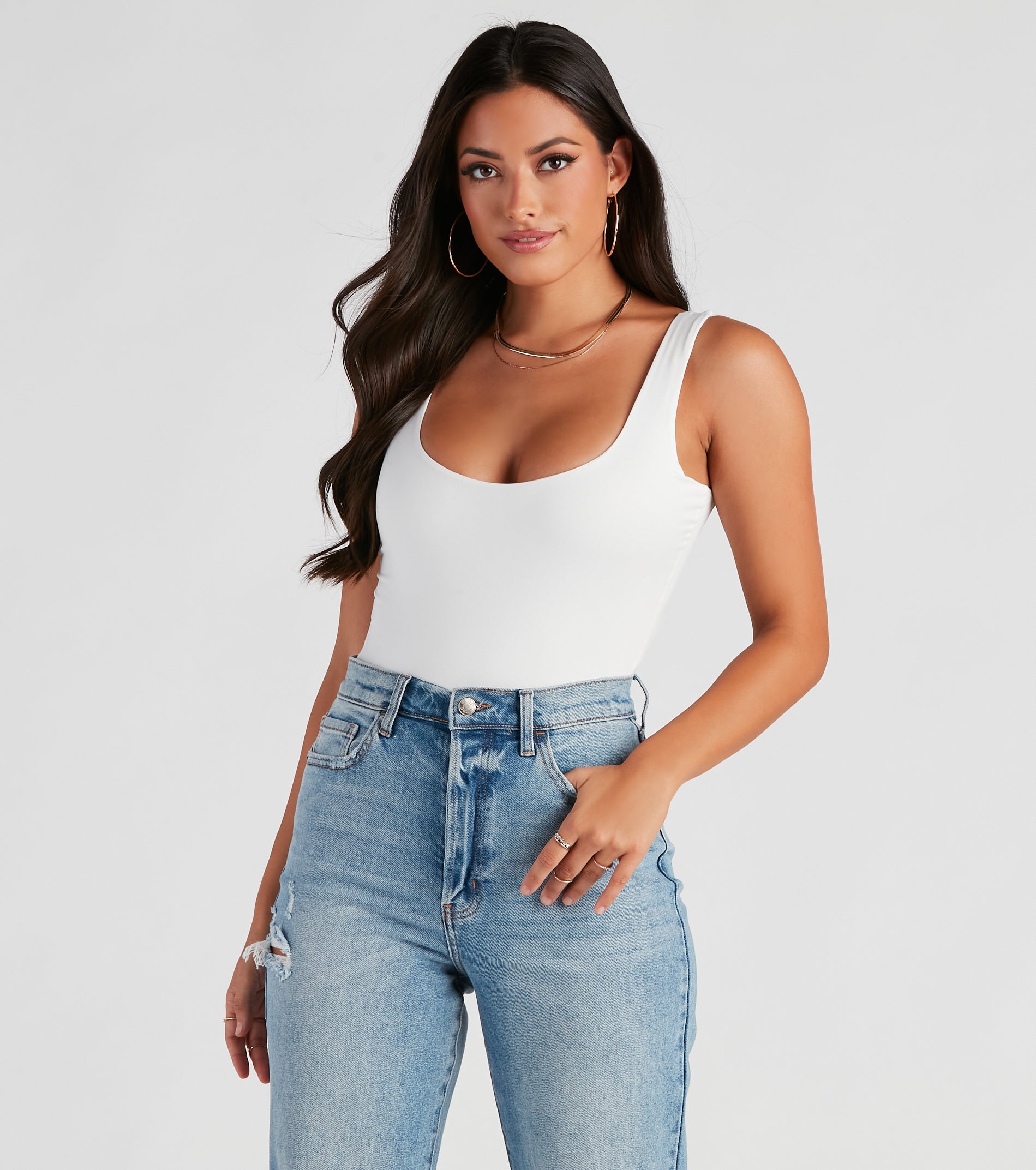 Staple Piece Scoop Neck Bodysuit