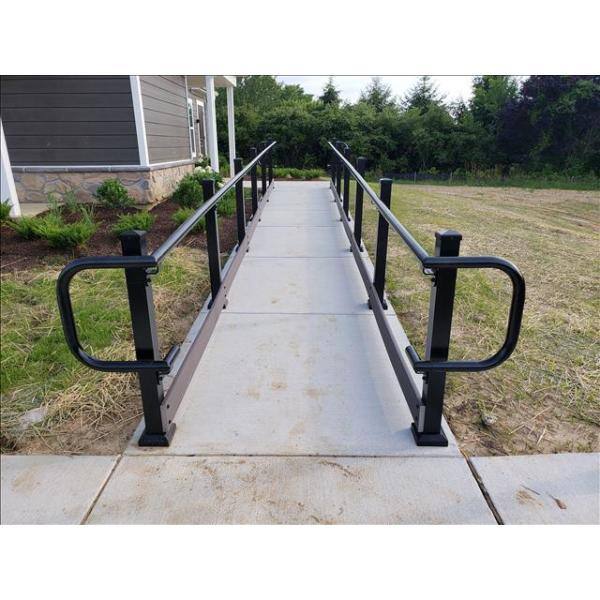 EZ Handrail Textured Black Aluminum Hand Rail End Loop EZA300-HB