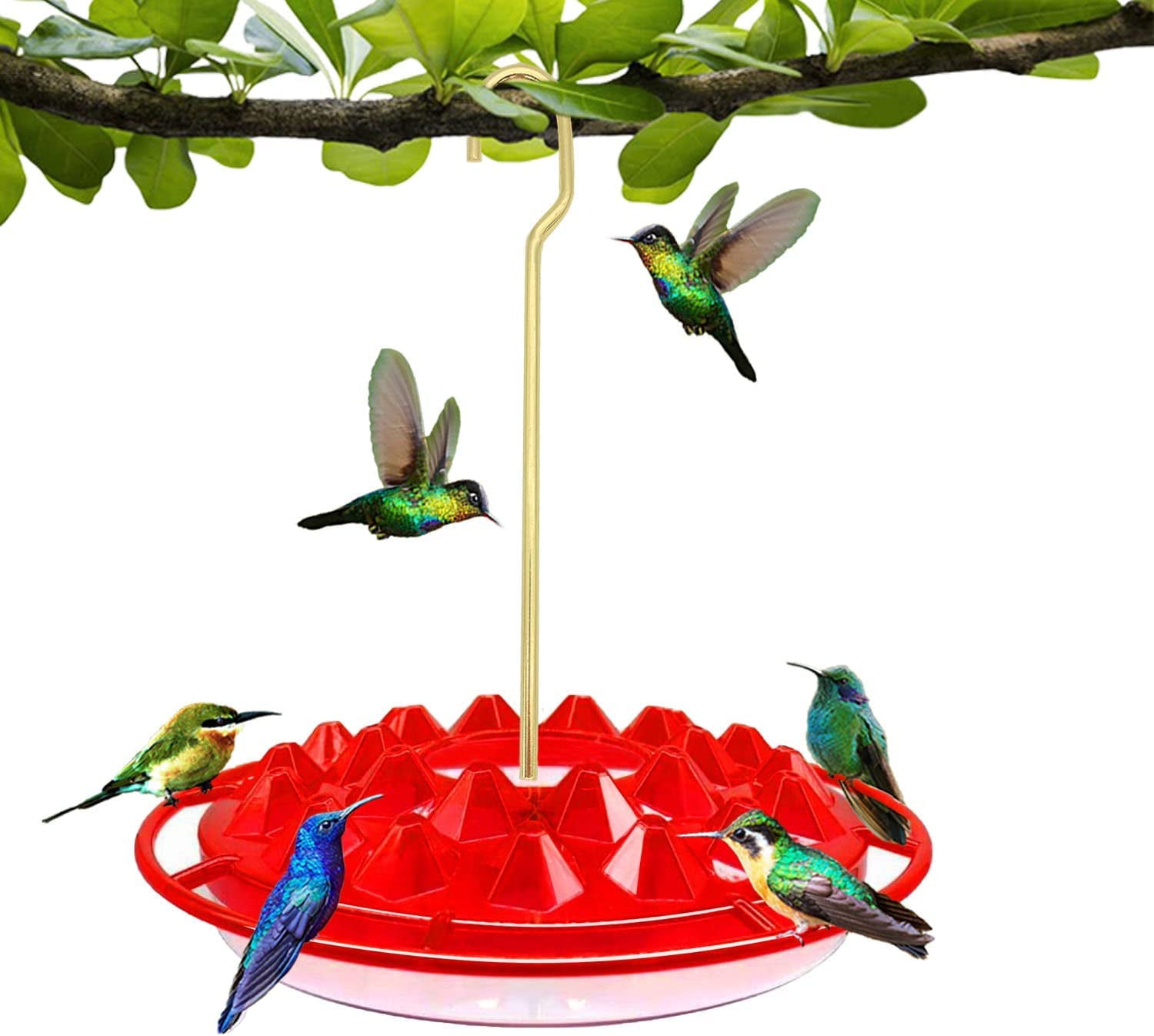 Hummingbird Feeders for Outdoors Applies to All Birds，Leak-Proof Hummer Bird Feeder Outside，Easy to Clean and Fill(Red)