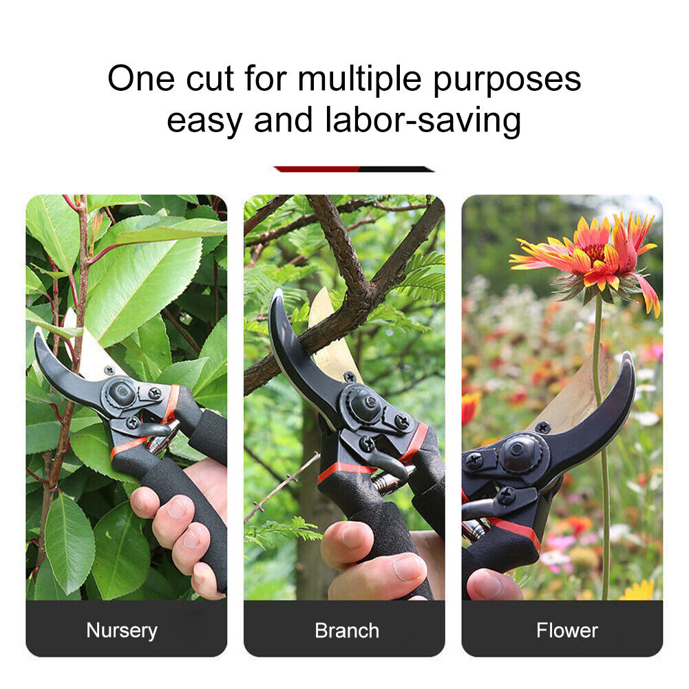 8" Heavy Duty Bypass Pruning Shears with Soft Grip, Premium Garden Shears, Flower Stem Cutter, Gardening Tool for Cutting Yard Tree and Rose, 1 Pack