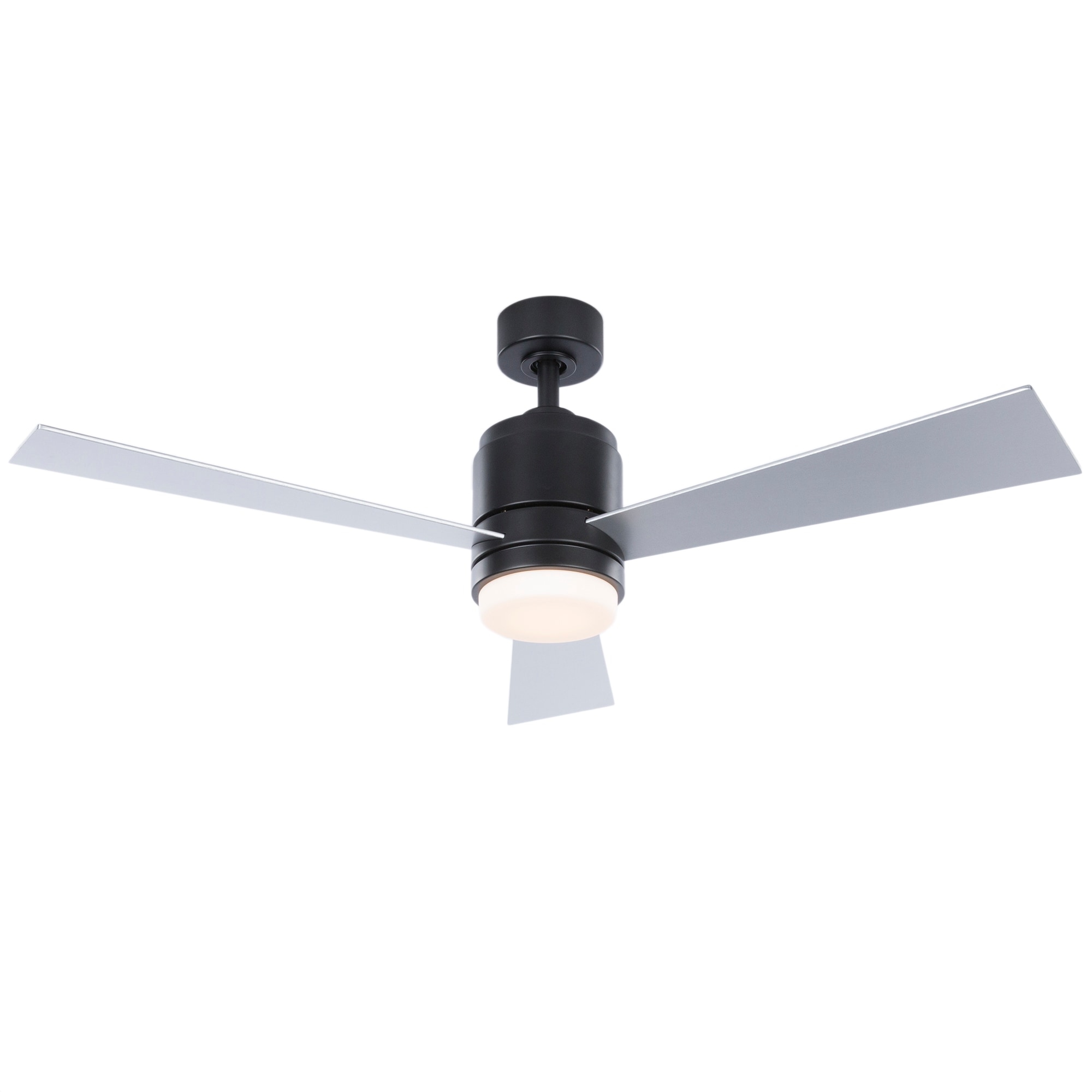 Fanimation Studio Collection Pylon 48-in Matte Black LED Indoor Ceiling Fan with Light Remote (3-Blade)